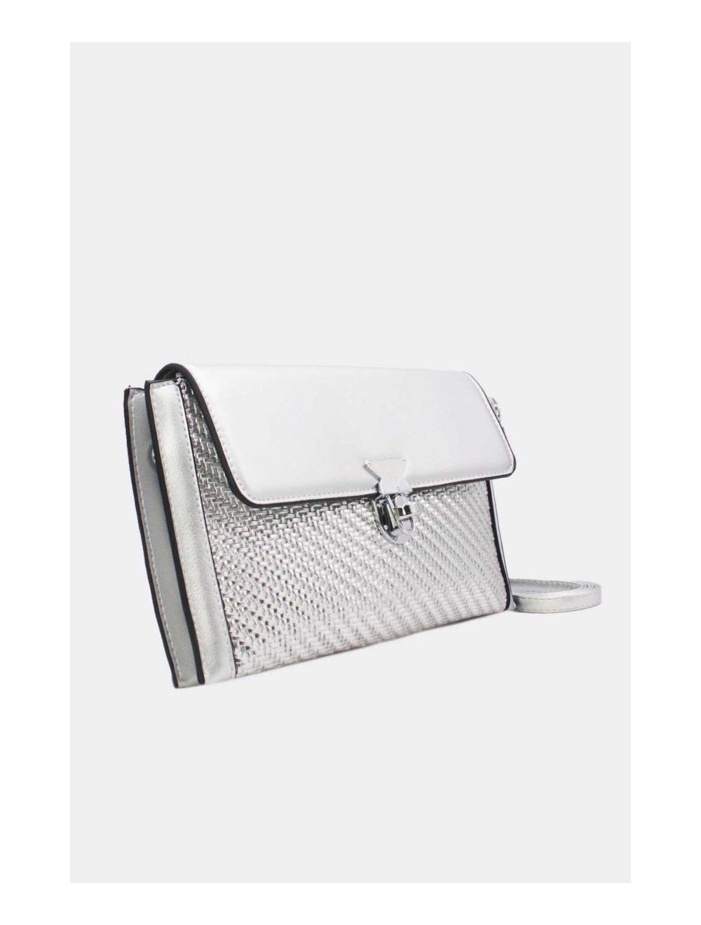 Tom&eva Pochette Bandoulière Effet Tressé 24P-6121-Argent