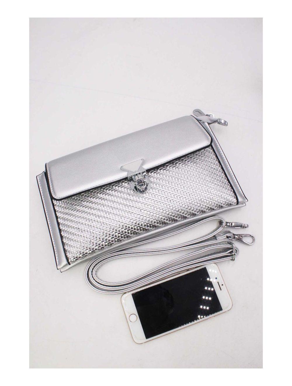 Tom&eva Pochette Bandoulière Effet Tressé 24P-6121-Argent