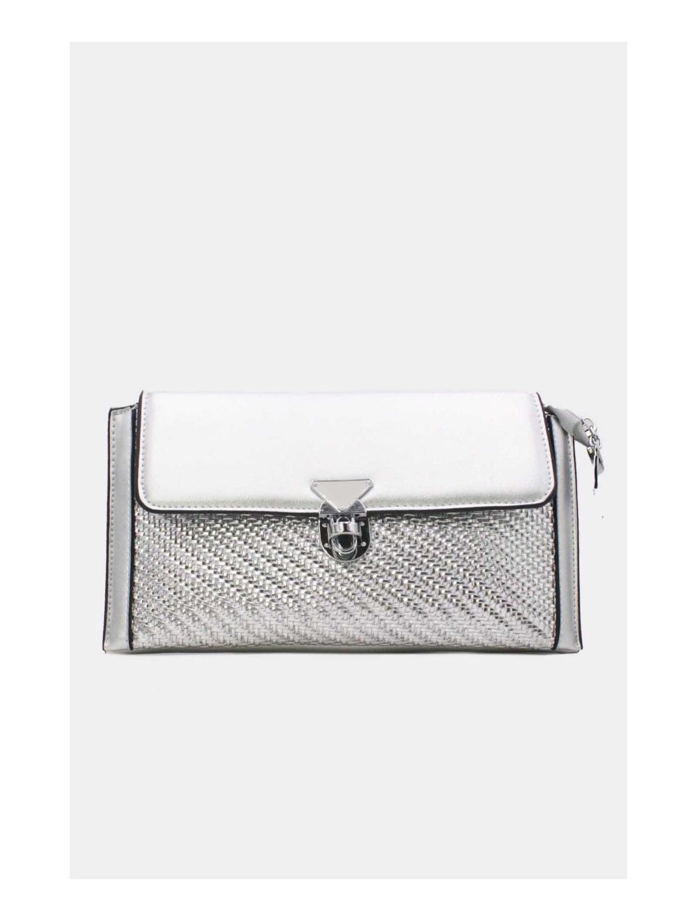 tom&eva Pochette Bandoulière Effet Tressé 24P-6121-Argent