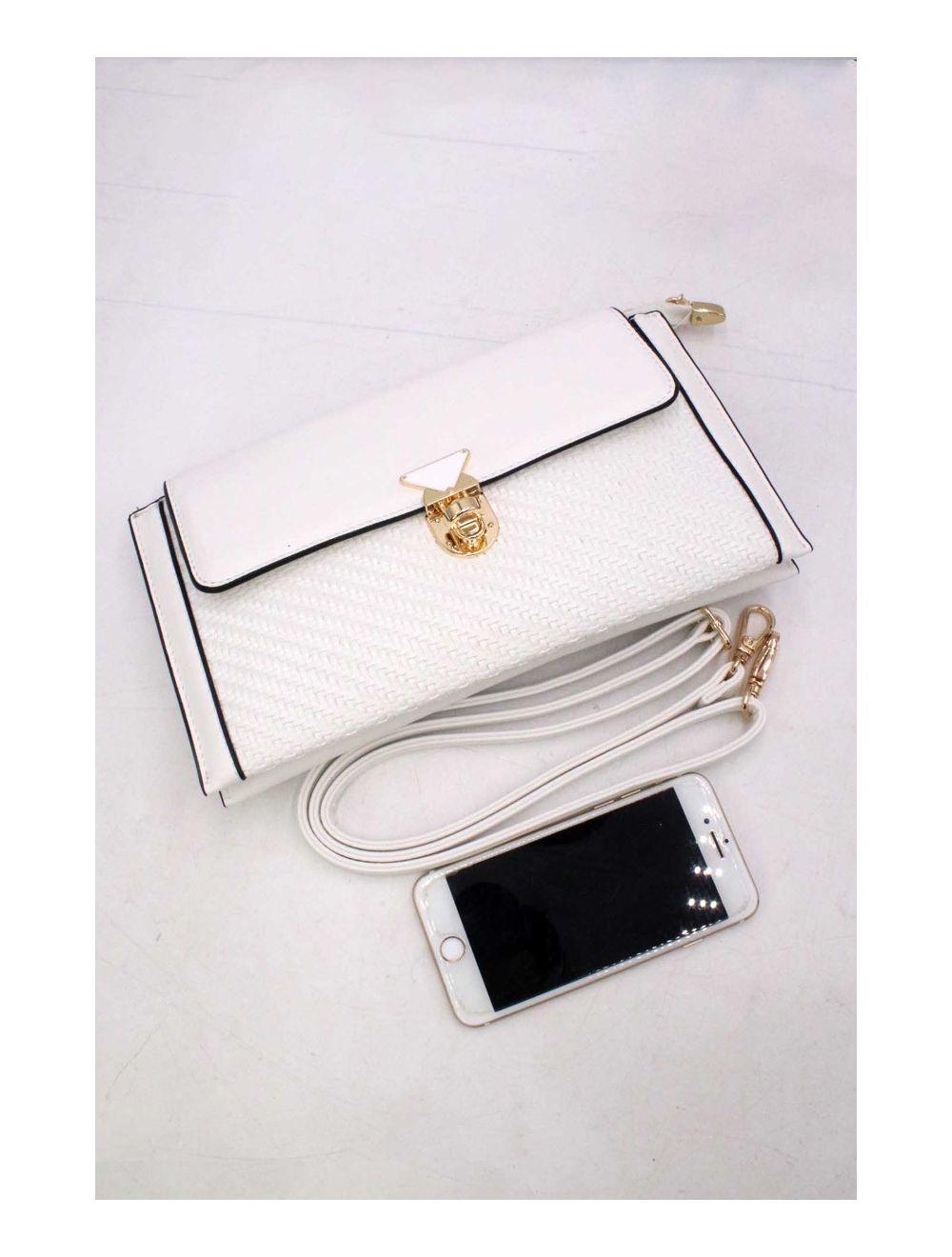 Tom&eva Pochette Bandoulière Effet Tressé 24P-6121-Blanc