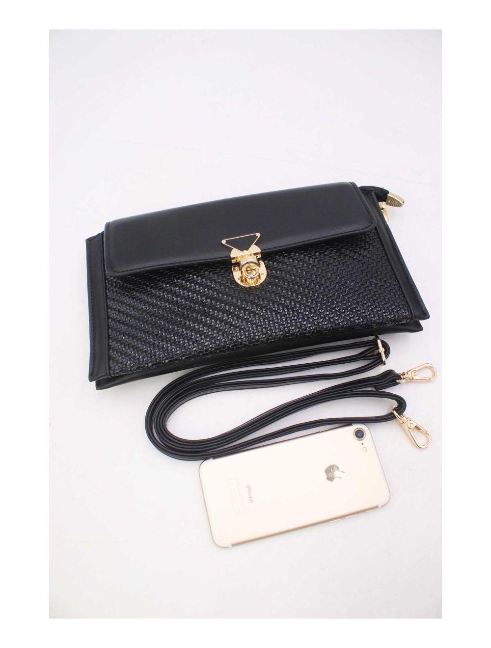 Tom&eva Pochette Bandoulière Effet Tressé 24P-6121-Noir