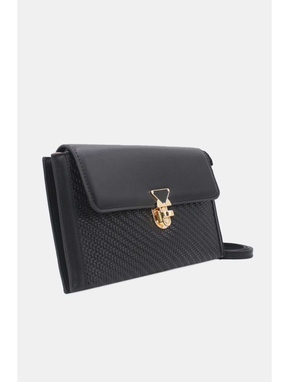 Tom&eva Pochette Bandoulière Effet Tressé 24P-6121-Noir