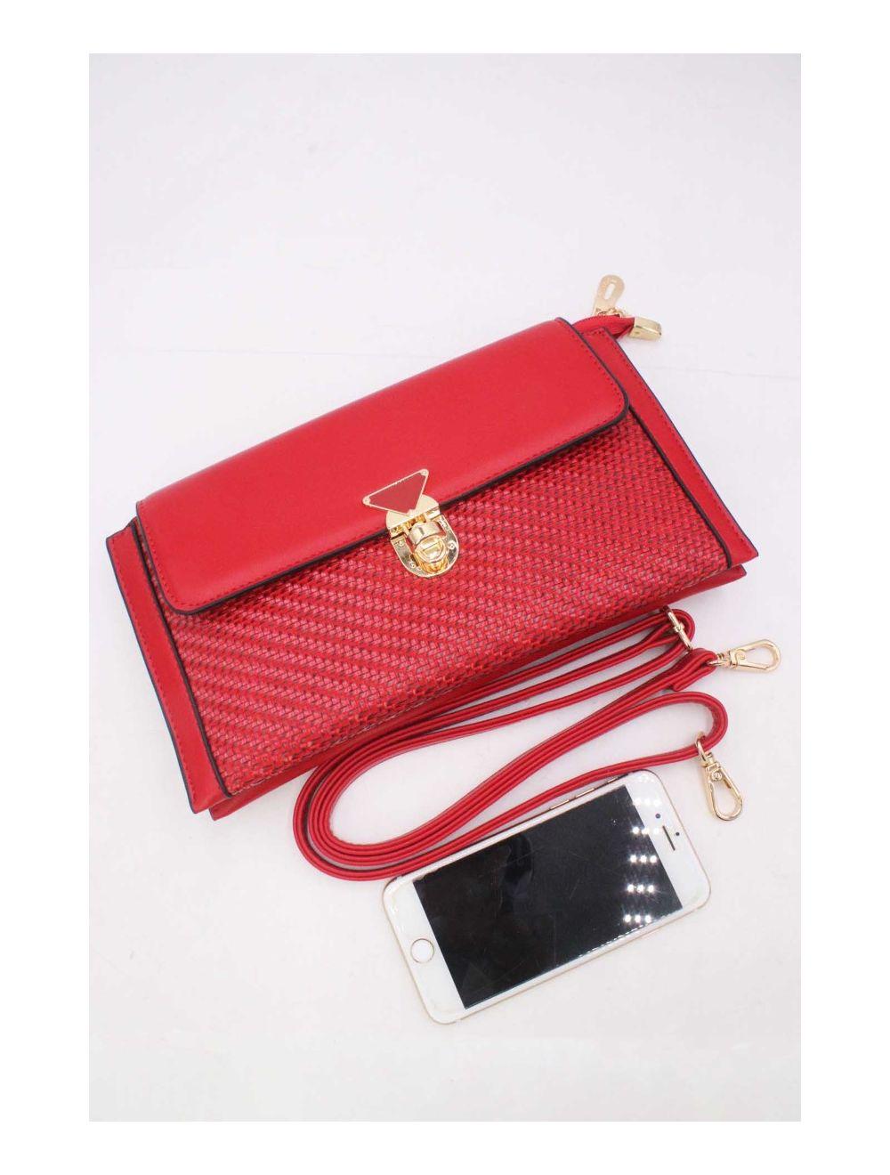 Tom&eva Pochette Bandoulière Effet Tressé 24P-6121-Rouge