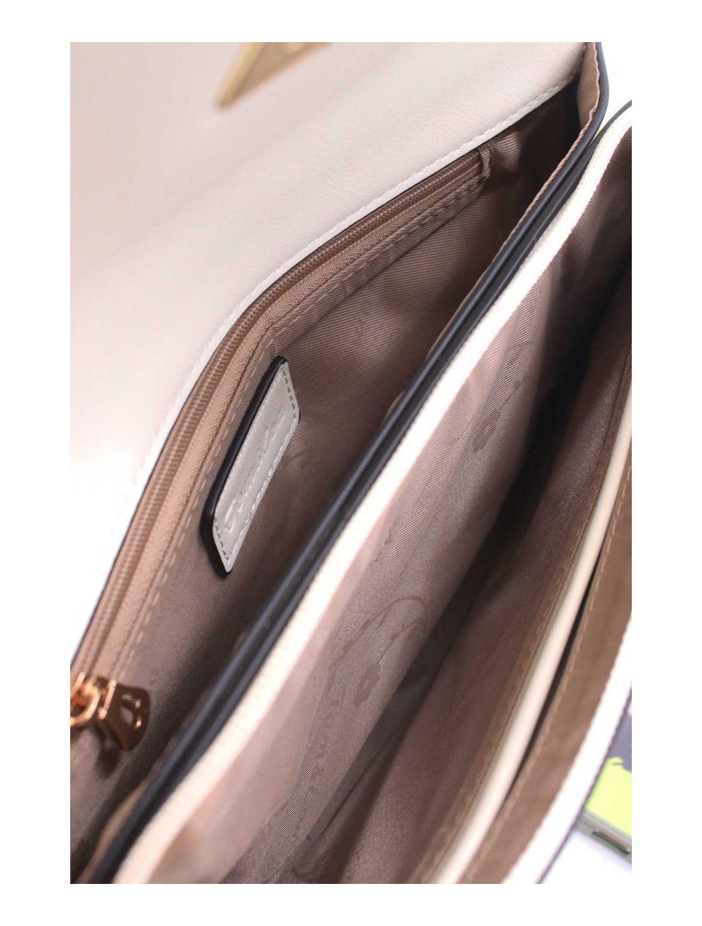 Tom&eva Pochette Bandoulière Rabat Embossé Rayure 24P-6110-White/Orange