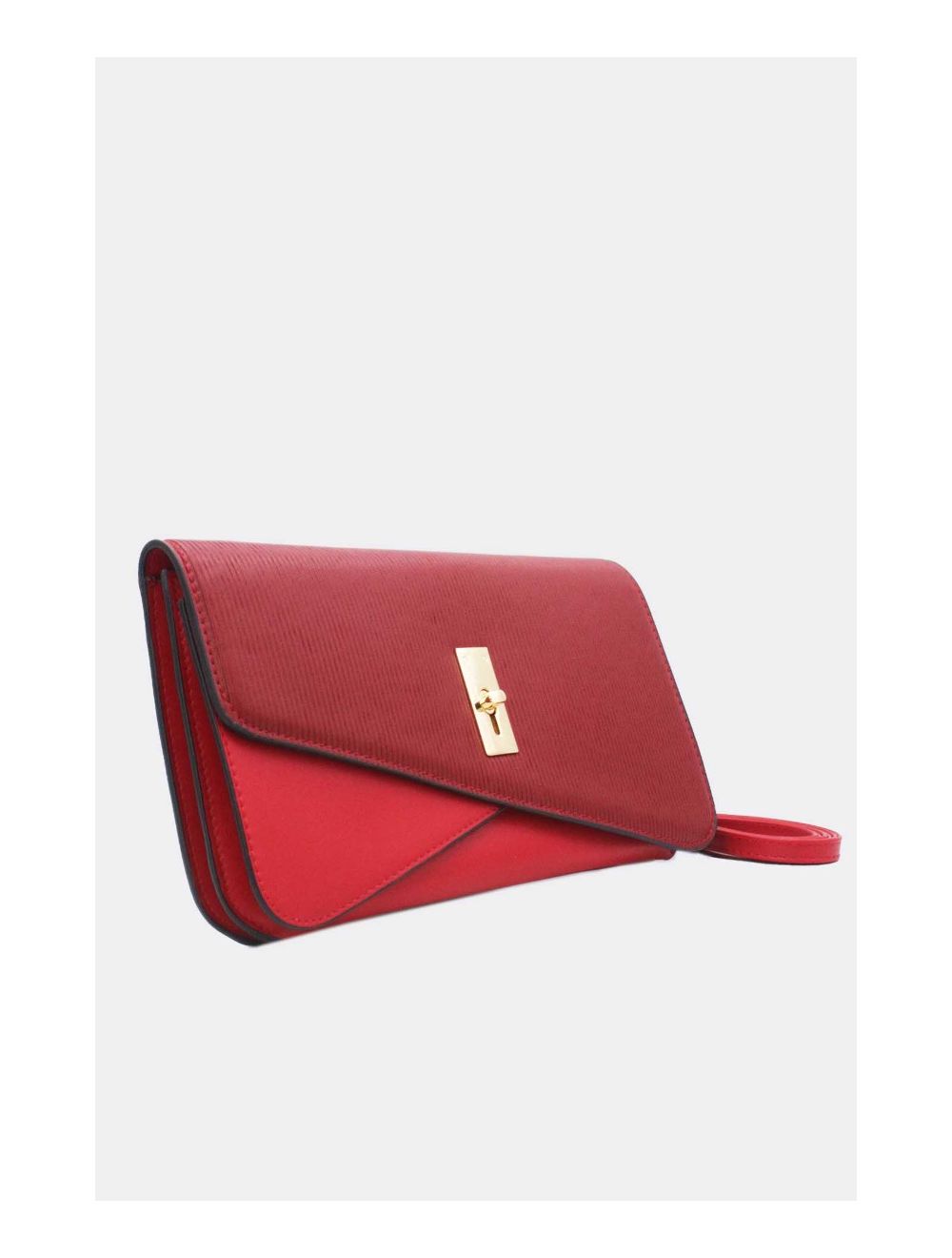 Tom&eva Pochette Bandoulière Rabat Embossé Rayure 24P-6110-Red/Wine