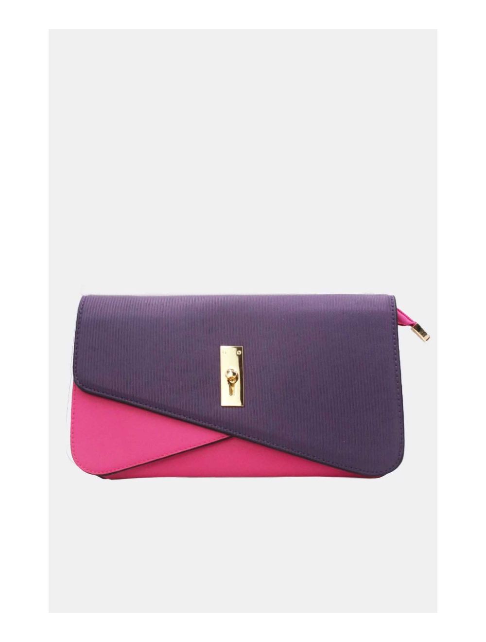 tom&eva Pochette Bandoulière Rabat Embossé Rayure 24P-6110-Rose/Purple