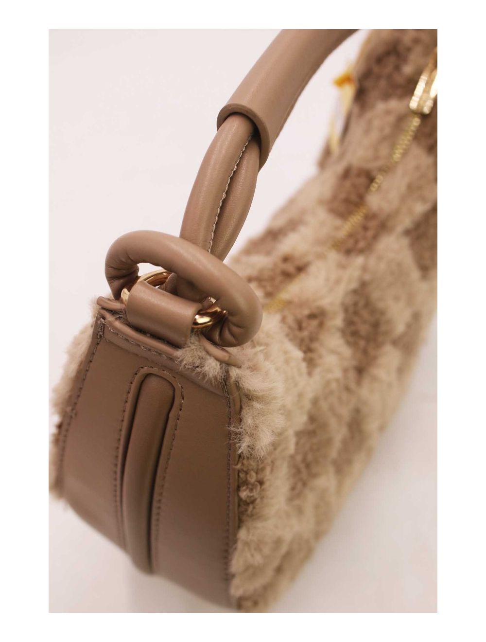 Tom&eva Pochette Demi-Lune En Fausse Fourrure-23P-5685-Kaki