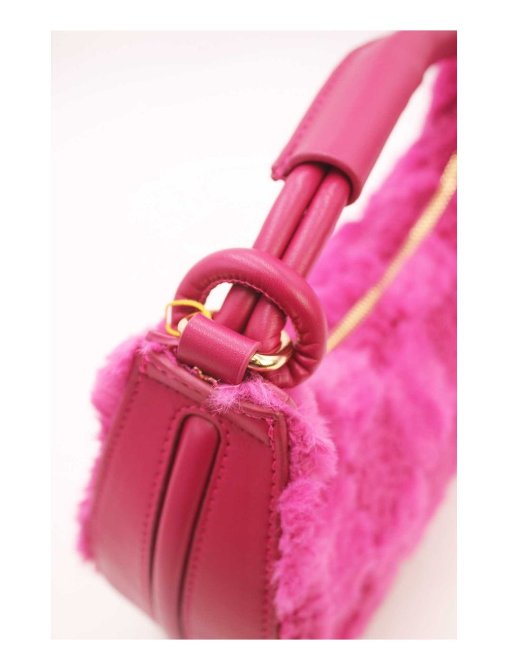 Tom&eva Pochette Demi-Lune En Fausse Fourrure-23P-5685-Rose