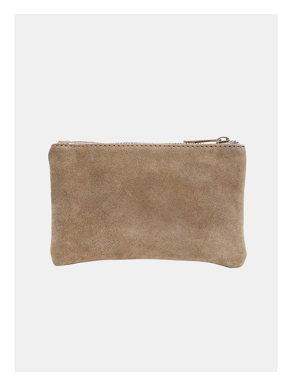 tom&eva Pochette en Croûte Cuir Vachette DELPHINE 4037-BEIGE