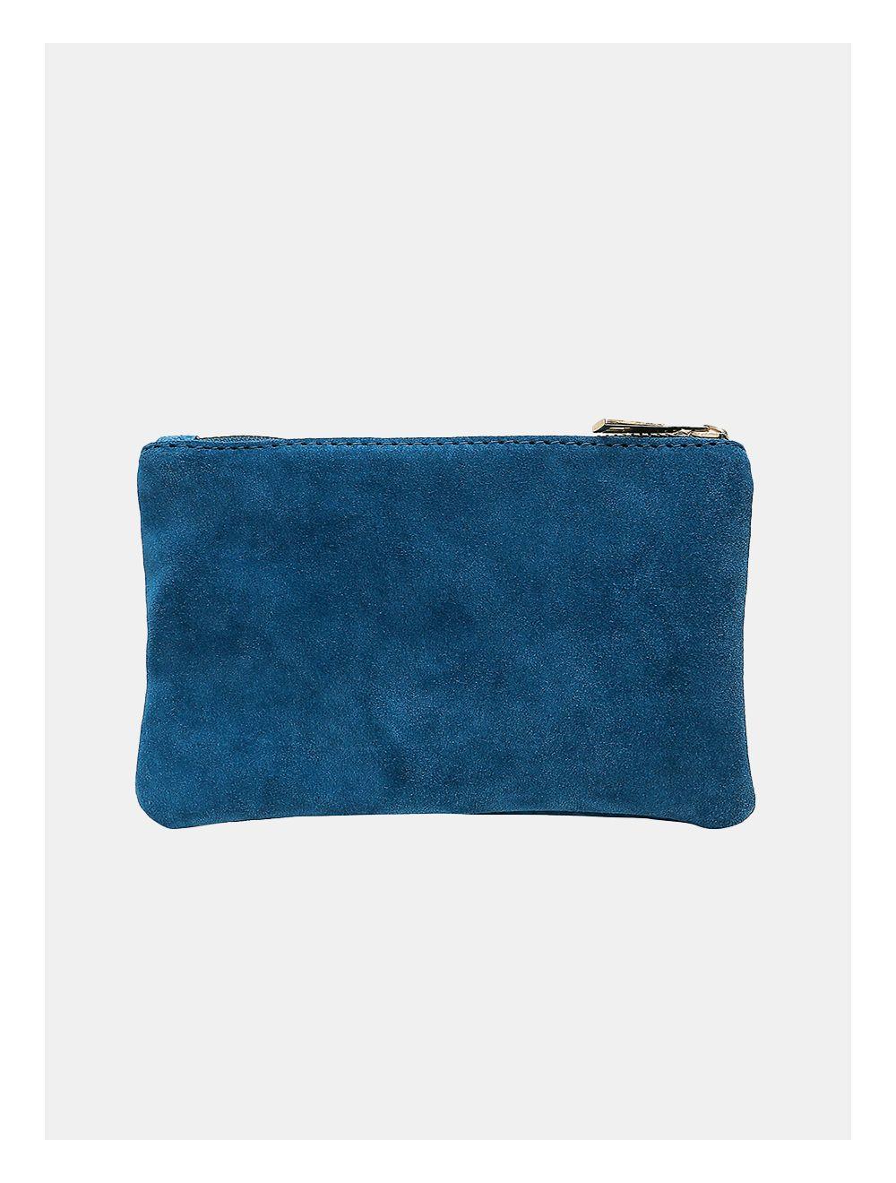 tom&eva Pochette en Croûte Cuir Vachette DELPHINE 4037-BLEU