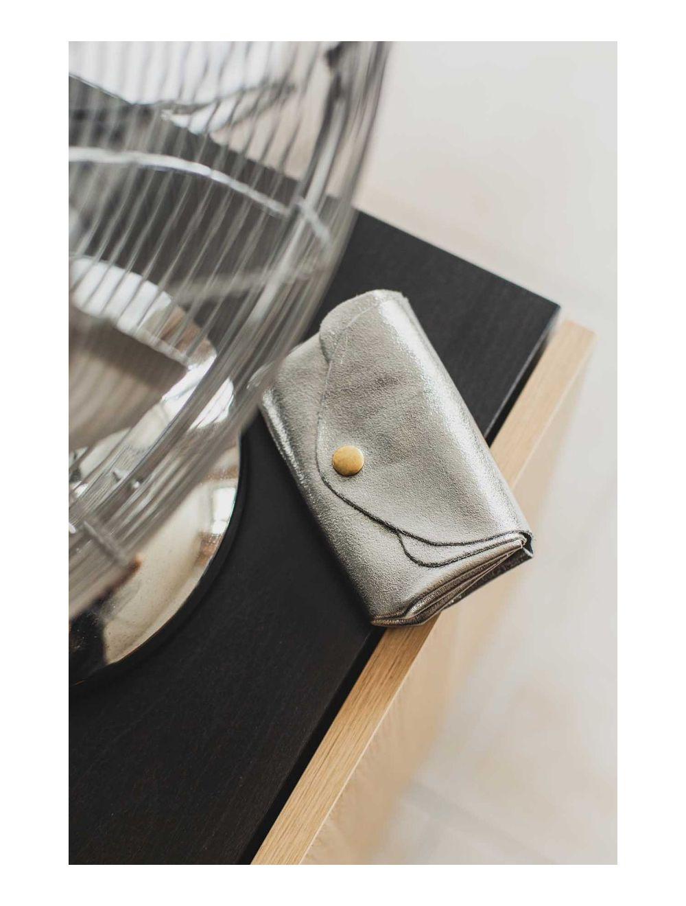 Tom&eva Pochette En Croûte Cuir Vachette Métallisé 4903 SUZIE METAL-Argent