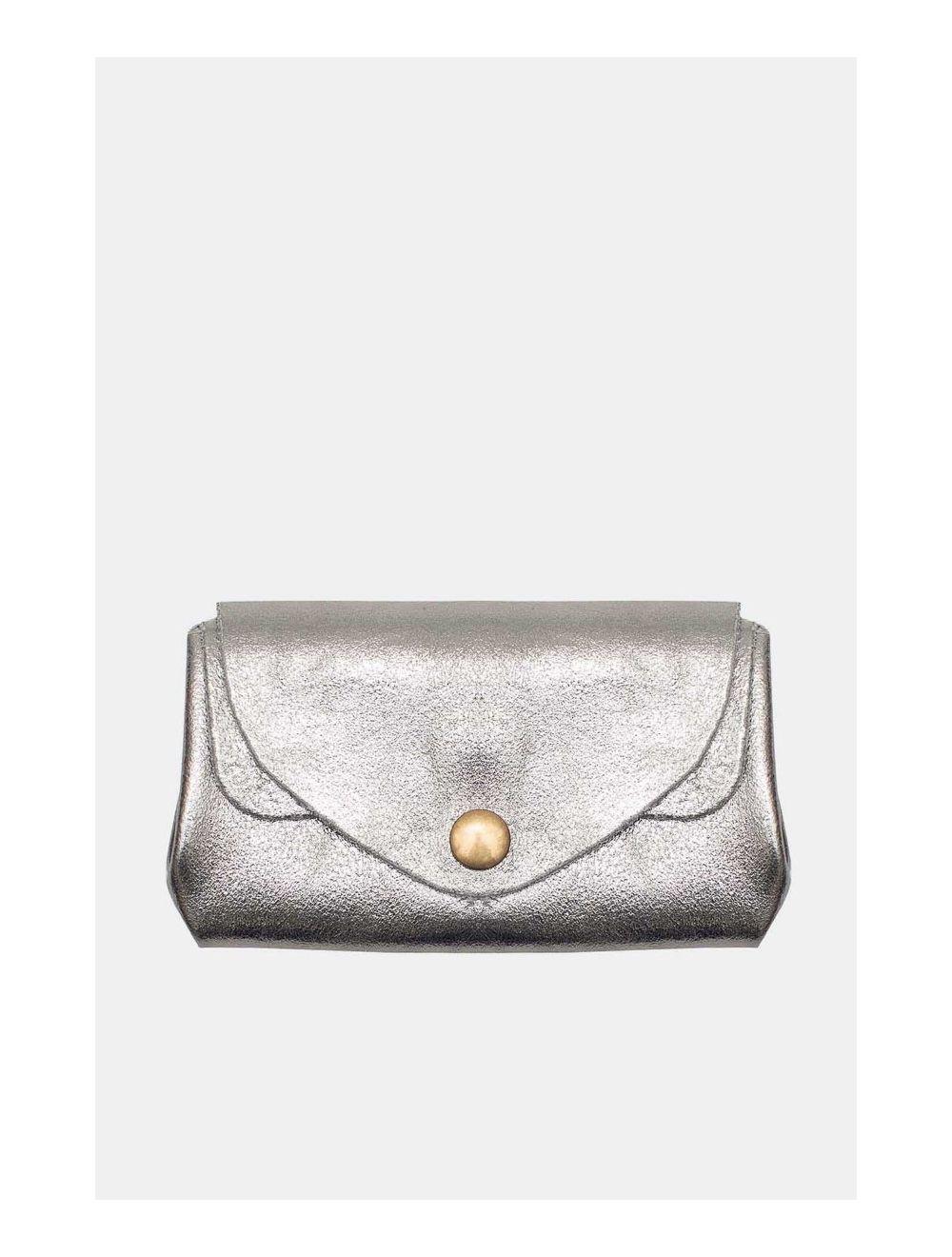Tom&eva Pochette En Croûte Cuir Vachette Métallisé 4903 SUZIE METAL-Argent