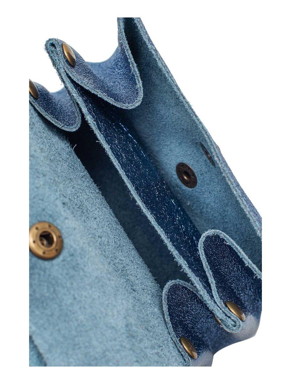 Tom&eva Pochette En Croûte Cuir Vachette Métallisé 4903 SUZIE METAL-Blue Metal