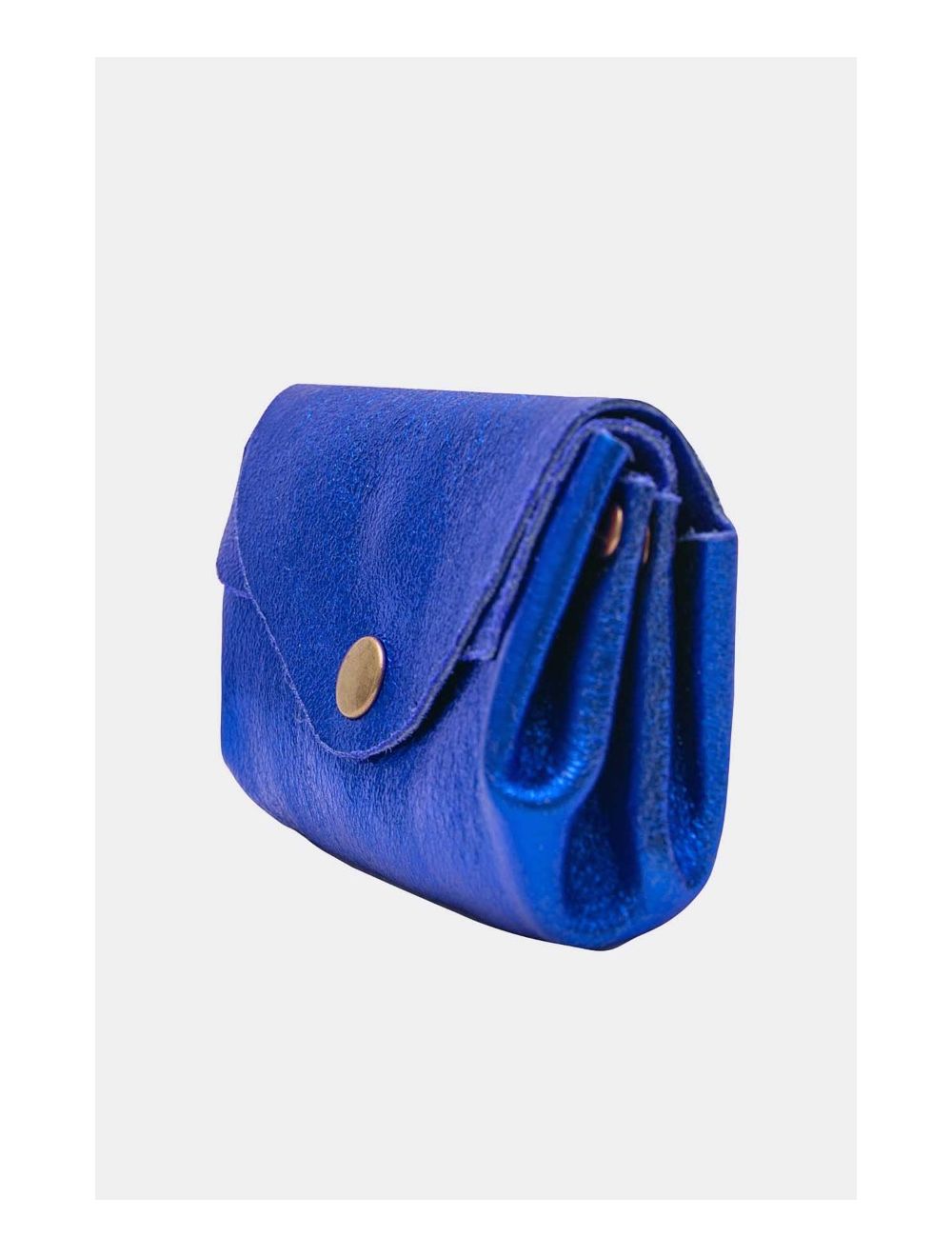 Tom&eva Pochette En Croûte Cuir Vachette Métallisé 4903 SUZIE METAL-Blue Roi Metal