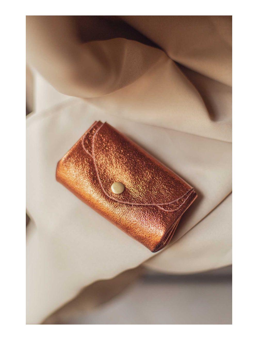 Tom&eva Pochette En Croûte Cuir Vachette Métallisé 4903 SUZIE METAL-Bronze