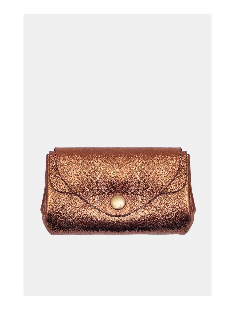Tom&eva Pochette En Croûte Cuir Vachette Métallisé 4903 SUZIE METAL-Bronze