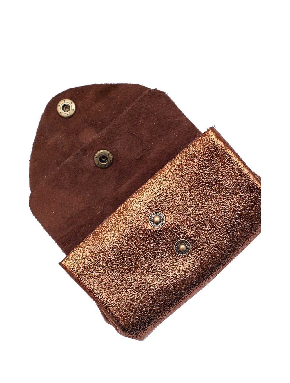 Tom&eva Pochette En Croûte Cuir Vachette Métallisé 4903 SUZIE METAL-Bronze