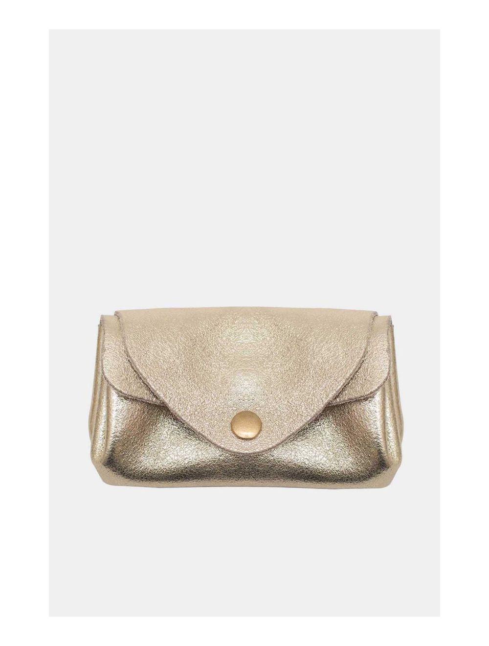 Tom&eva Pochette En Croûte Cuir Vachette Métallisé 4903 SUZIE METAL-Doré