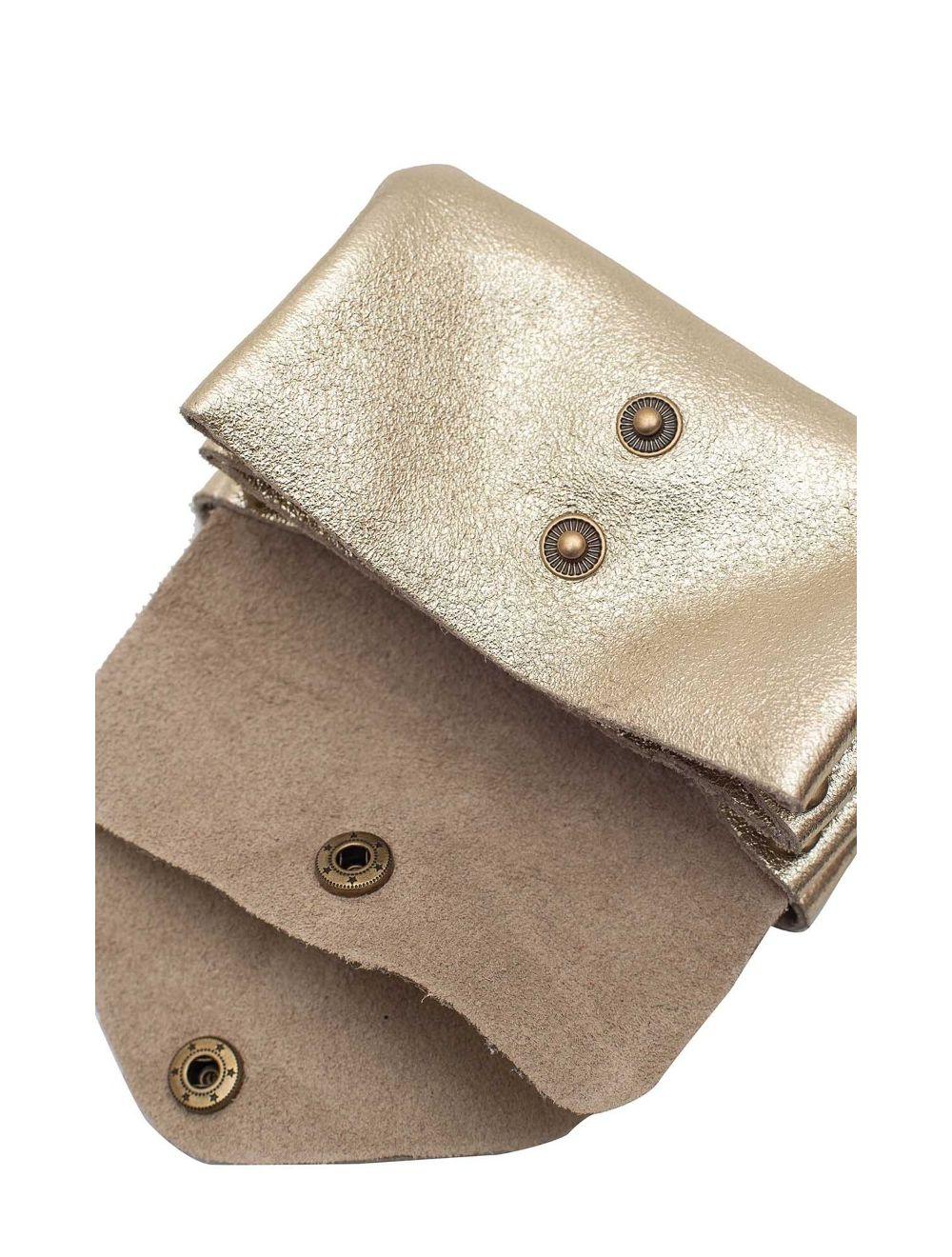 Tom&eva Pochette En Croûte Cuir Vachette Métallisé 4903 SUZIE METAL-Doré