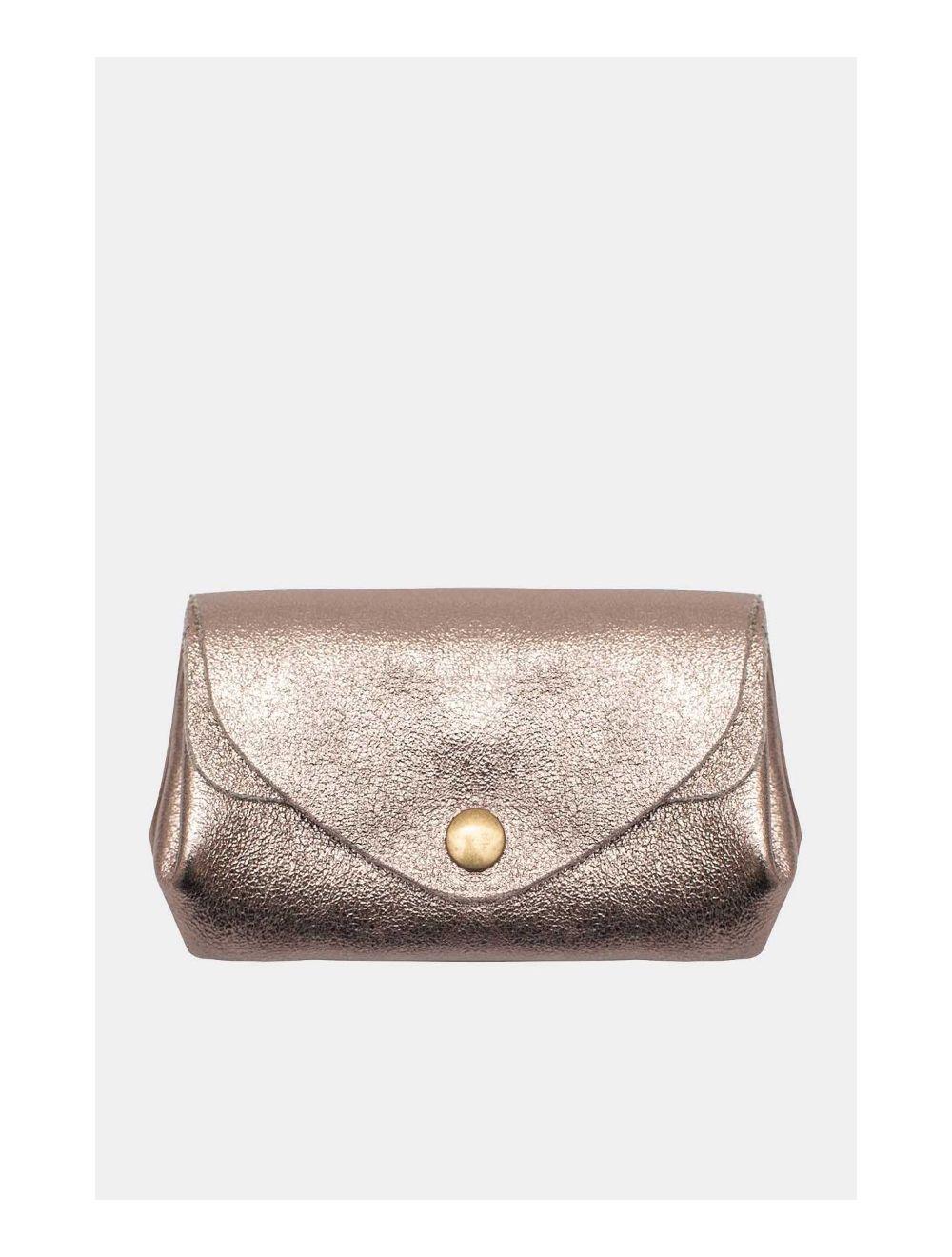 Tom&eva Pochette En Croûte Cuir Vachette Métallisé 4903 SUZIE METAL-Etain