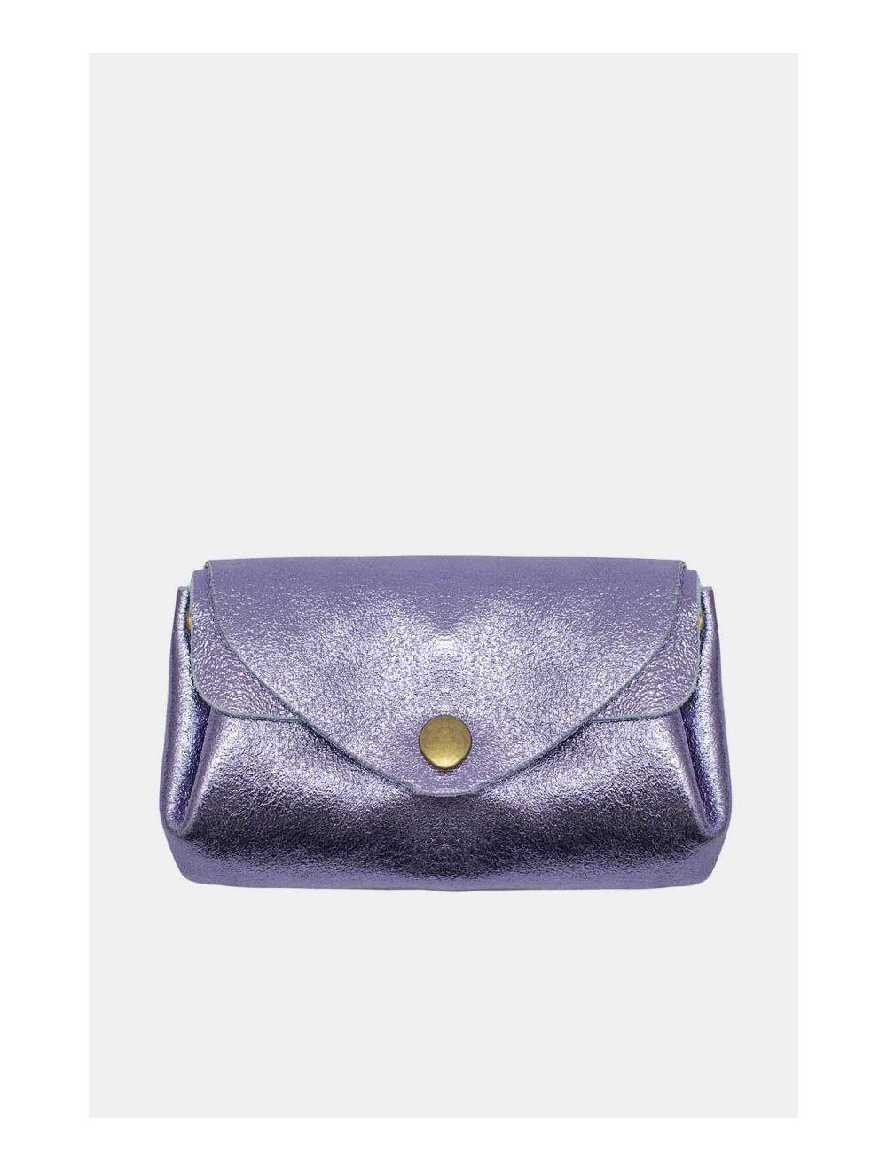 Tom&eva Pochette En Croûte Cuir Vachette Métallisé 4903 SUZIE METAL-Violet Metal