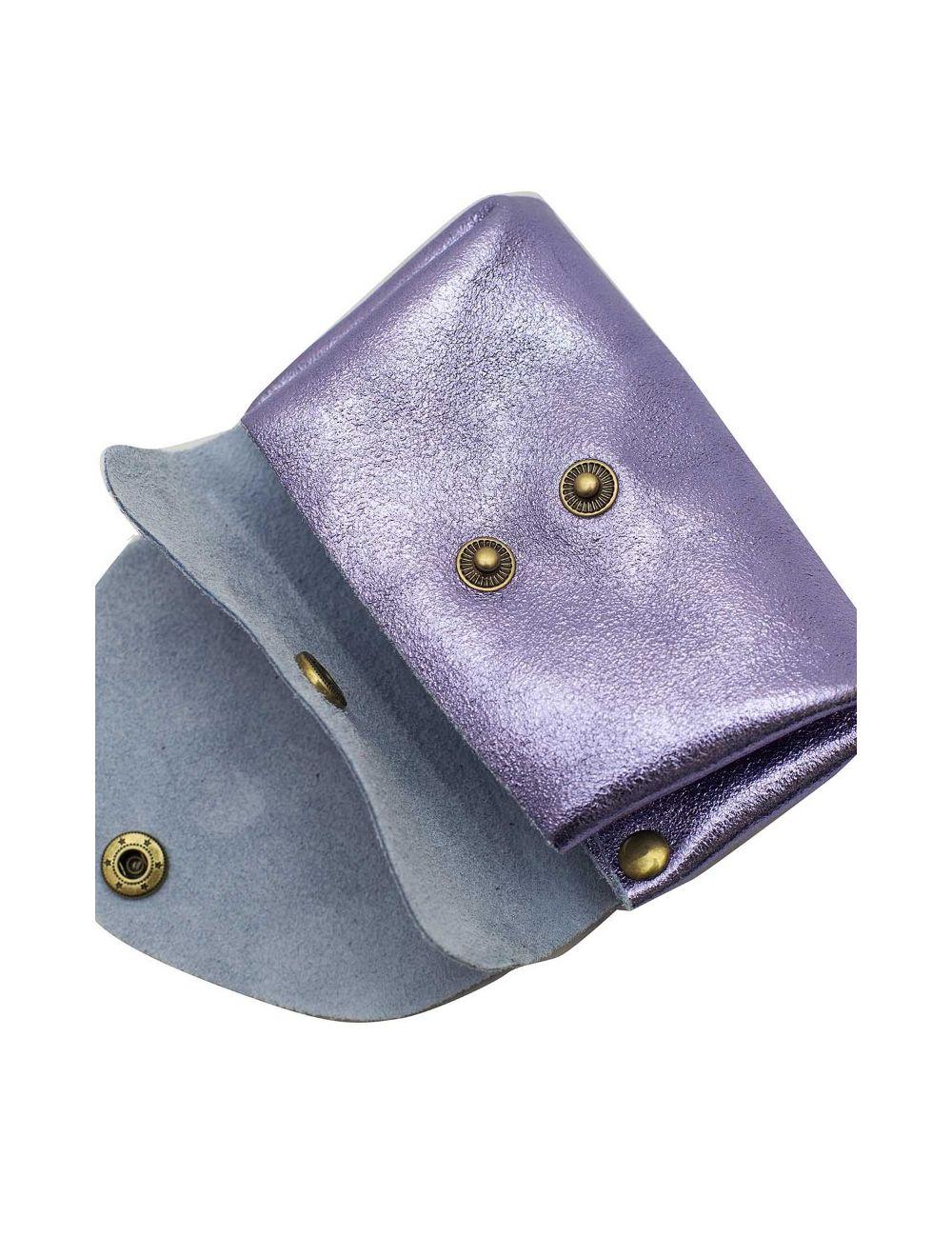 Tom&eva Pochette En Croûte Cuir Vachette Métallisé 4903 SUZIE METAL-Violet Metal