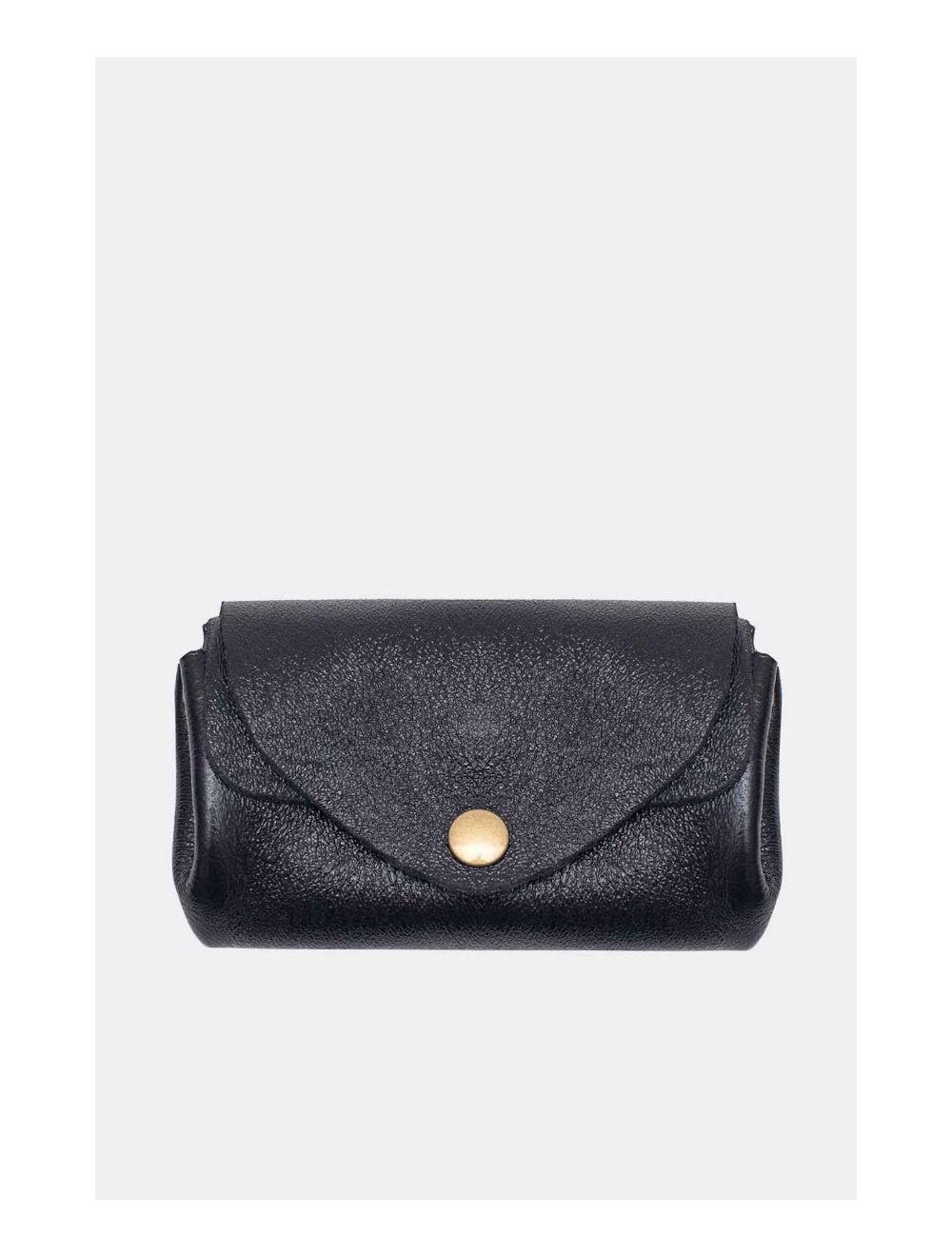 Tom&eva Pochette En Croûte Cuir Vachette Métallisé 4903 SUZIE METAL-Noir