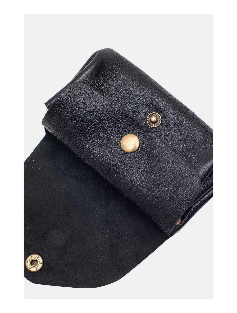 Tom&eva Pochette En Croûte Cuir Vachette Métallisé 4903 SUZIE METAL-Noir