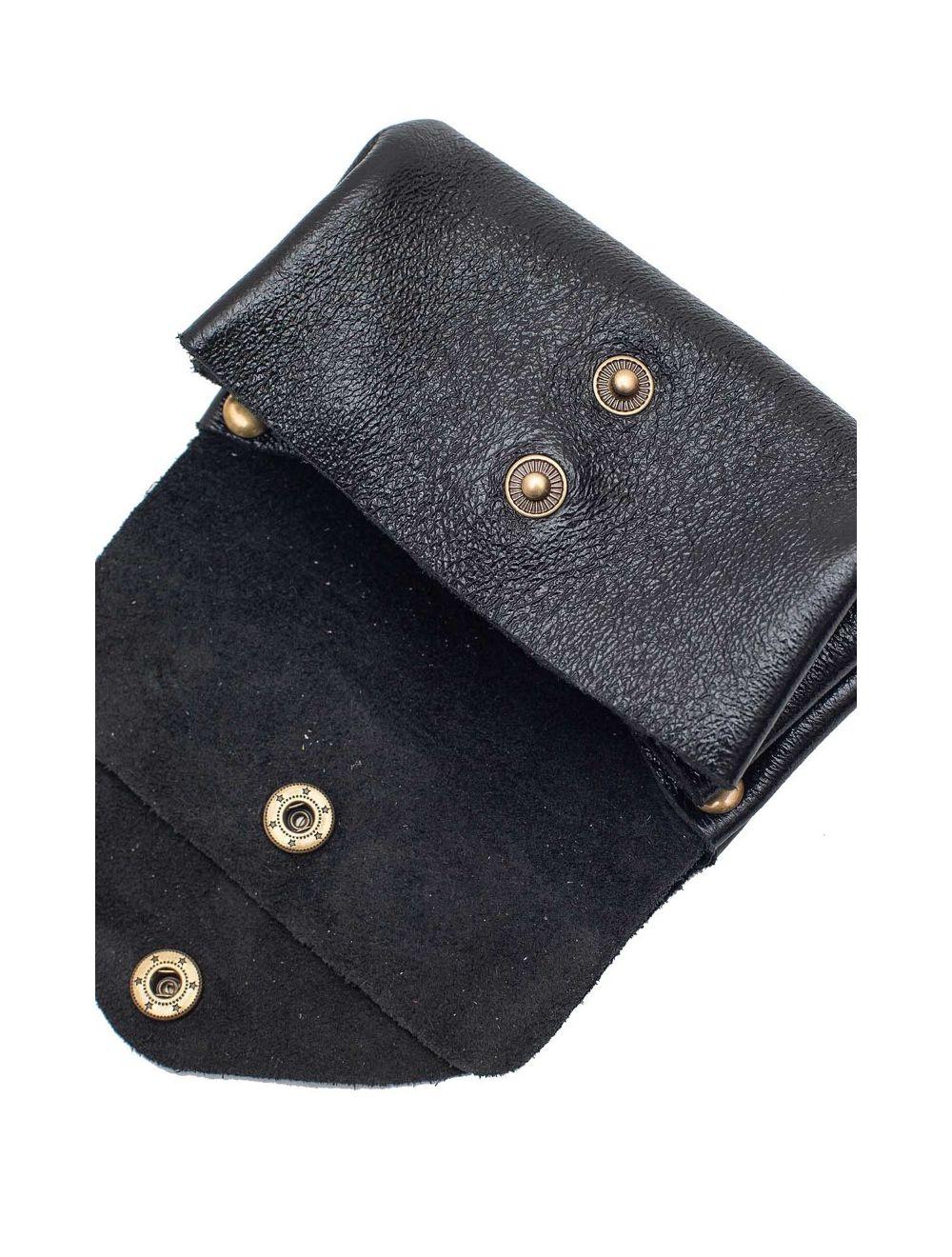 Tom&eva Pochette En Croûte Cuir Vachette Métallisé 4903 SUZIE METAL-Noir