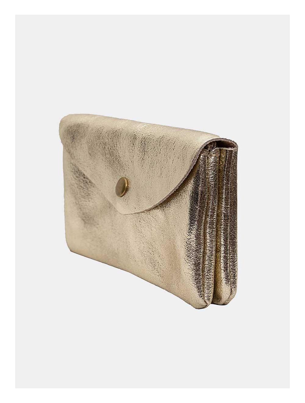 Tom&eva Pochette En Croûte Cuir Vachette Métallisé KEREN 4047-OR