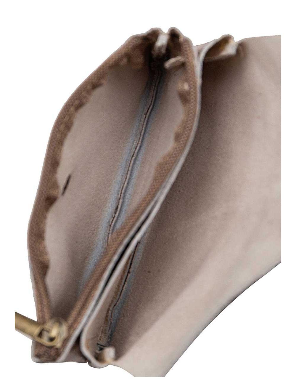 Tom&eva Pochette En Croûte Cuir Vachette Métallisé KEREN 4047-ETAIN