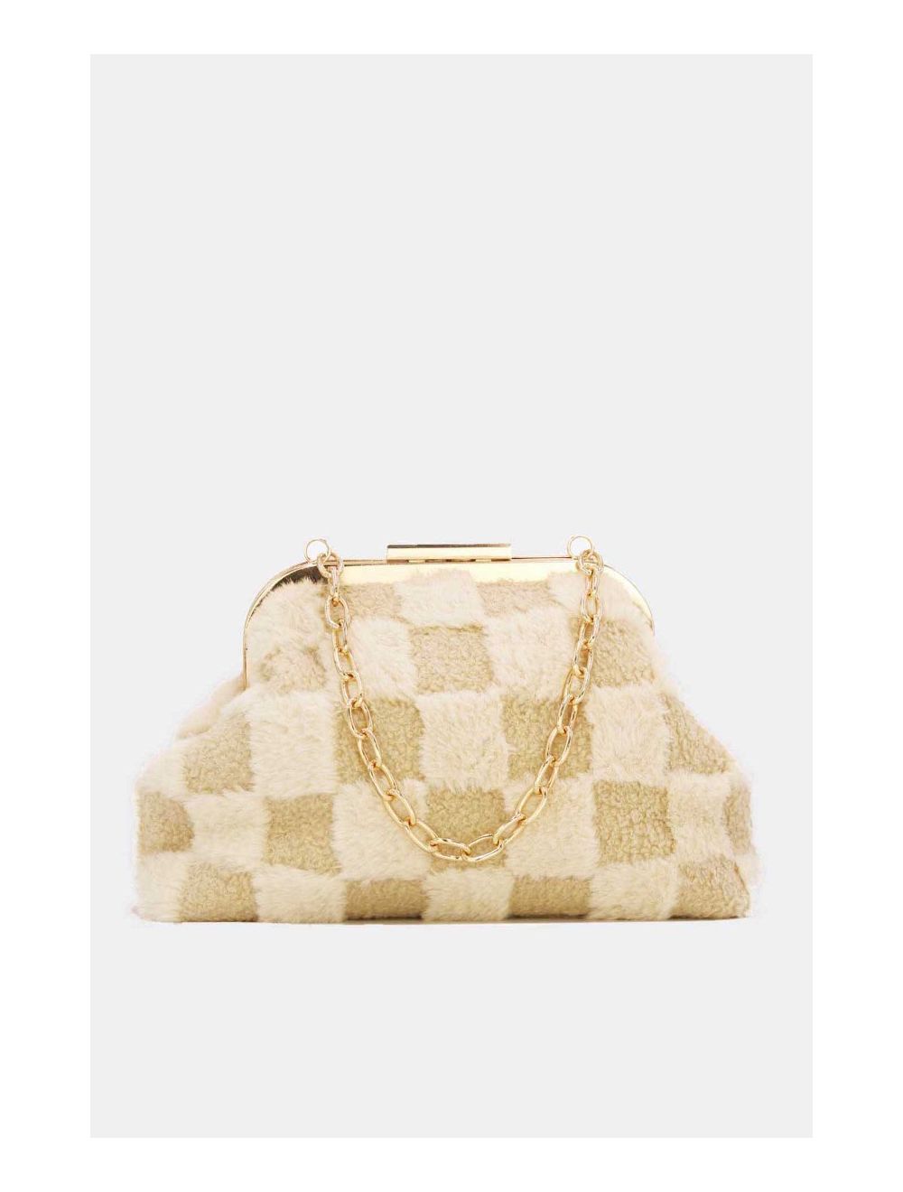 Tom&eva Pochette Fausse Fourrure Avec Chaîne-23P-5683-Abricot