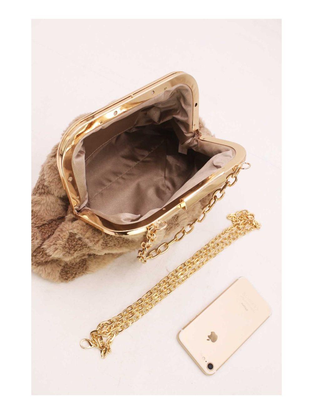 tom&eva Pochette Fausse Fourrure Avec Chaîne-23P-5683-Khaki