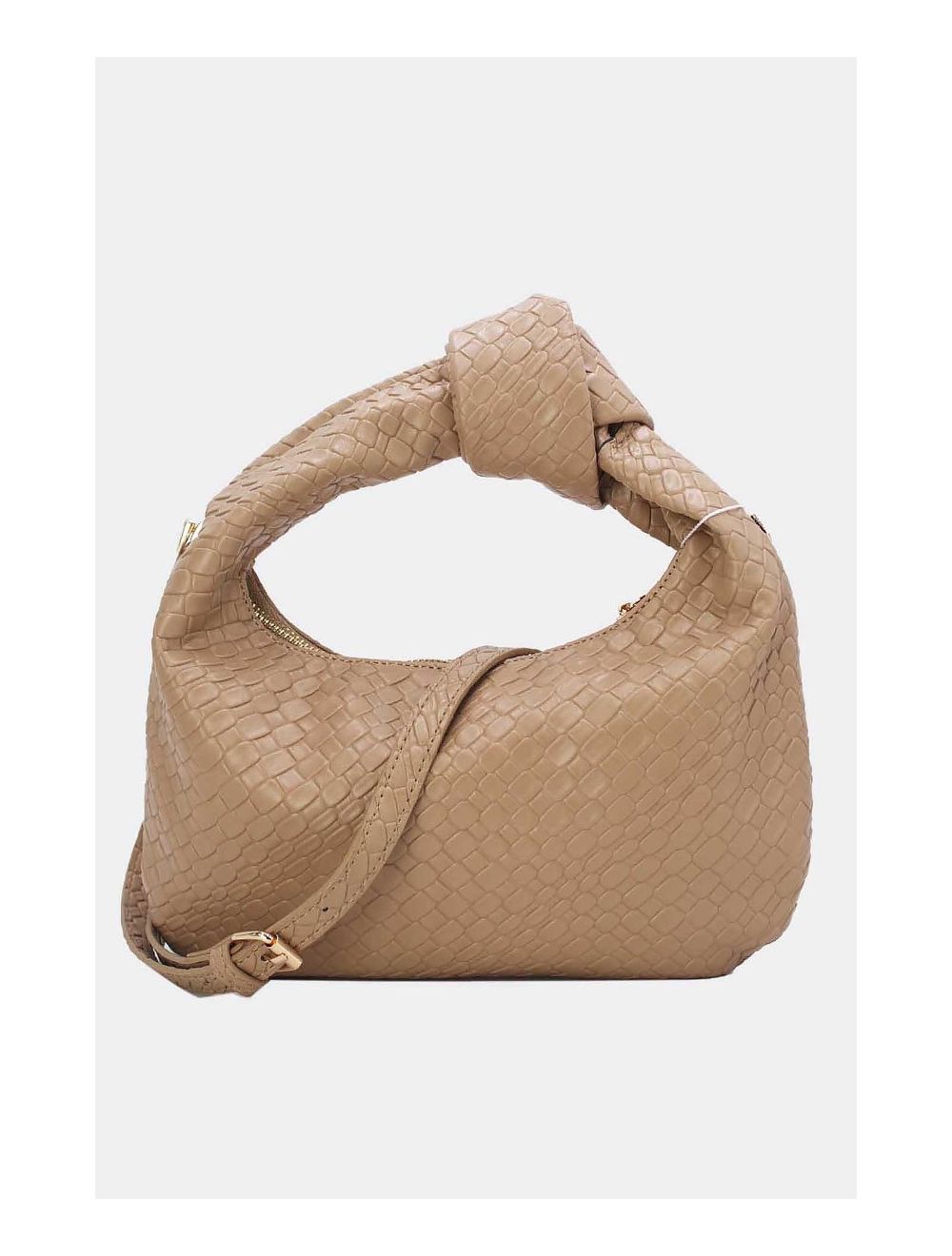 Tom&eva Pochette Forme Crossant Effet Tissé 24P-6098 -Abricot