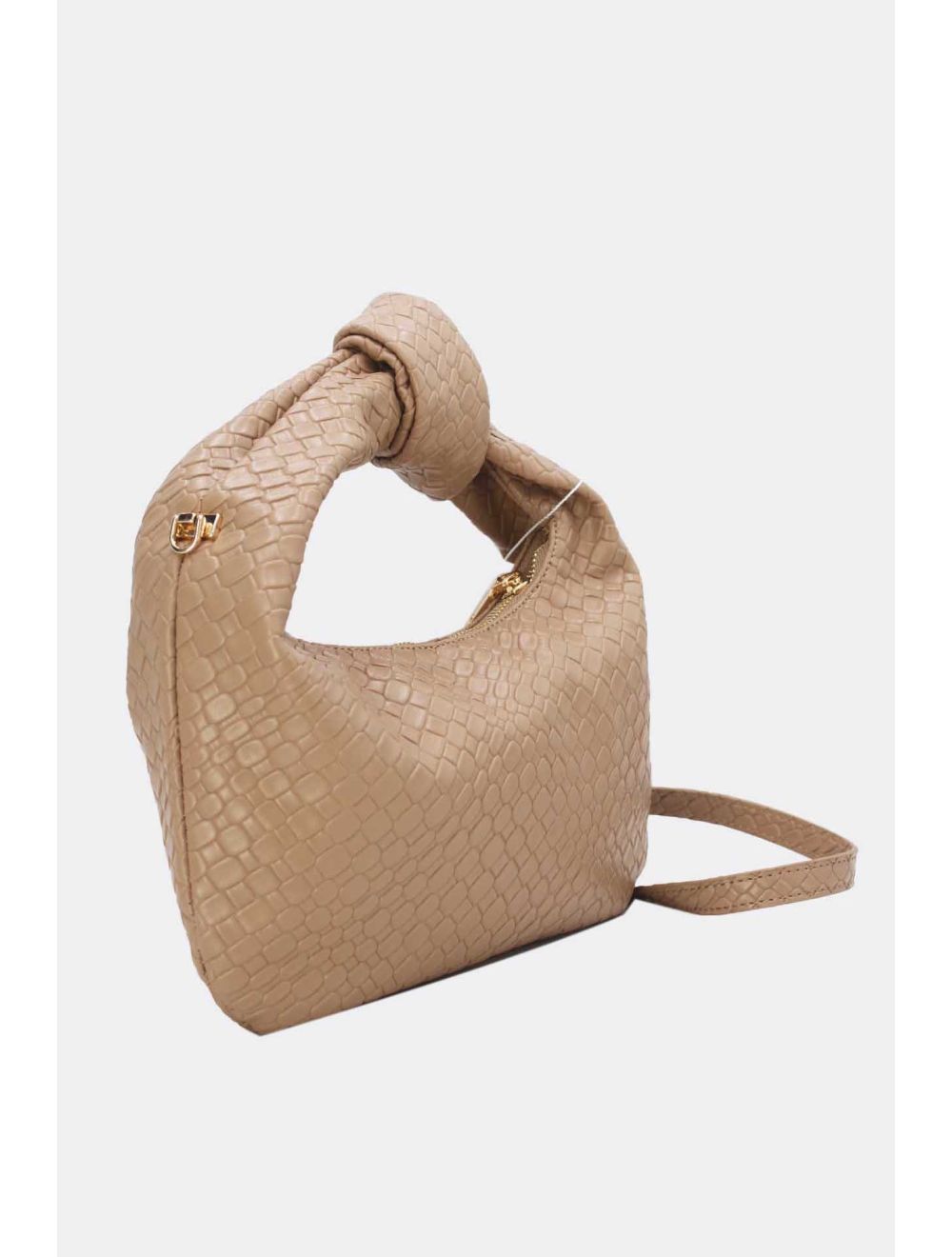 Tom&eva Pochette Forme Crossant Effet Tissé 24P-6098 -Abricot