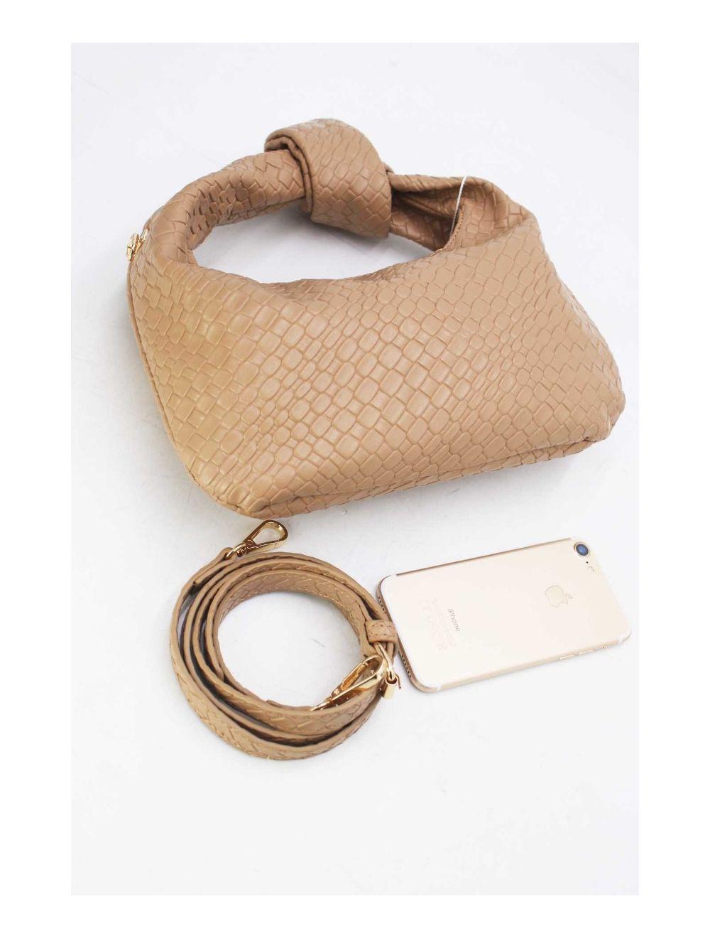 tom&eva Pochette Forme Crossant Effet Tissé 24P-6098 -Abricot