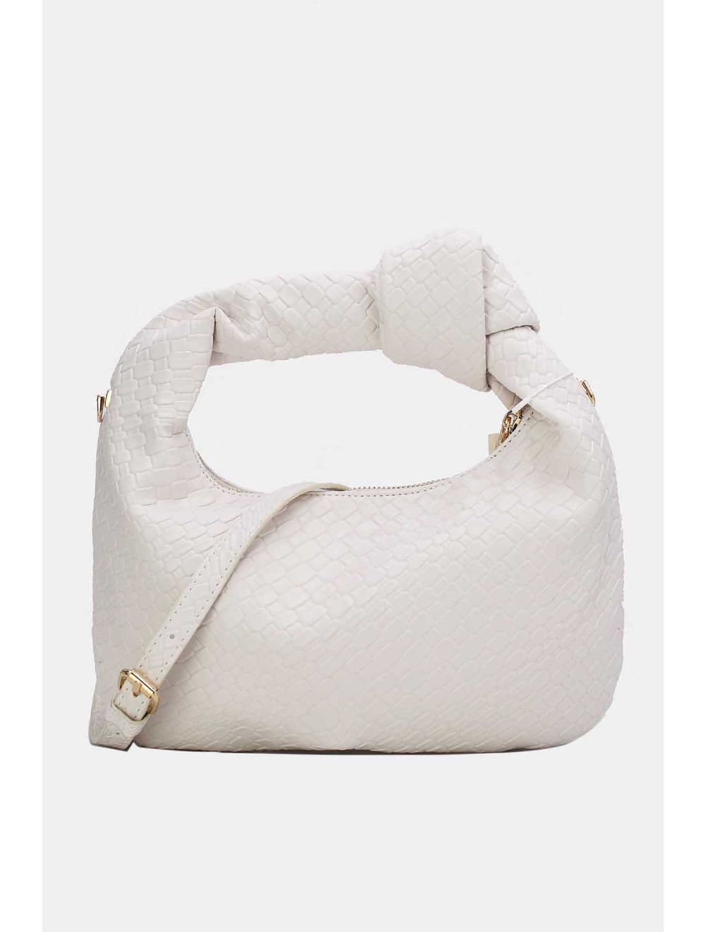 Tom&eva Pochette Forme Crossant Effet Tissé 24P-6098 -Beige