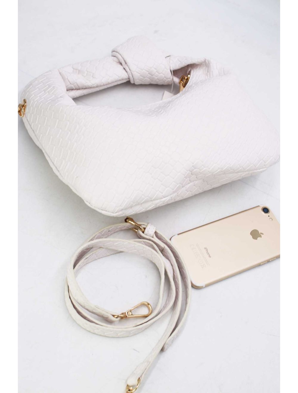 Tom&eva Pochette Forme Crossant Effet Tissé 24P-6098 -Beige