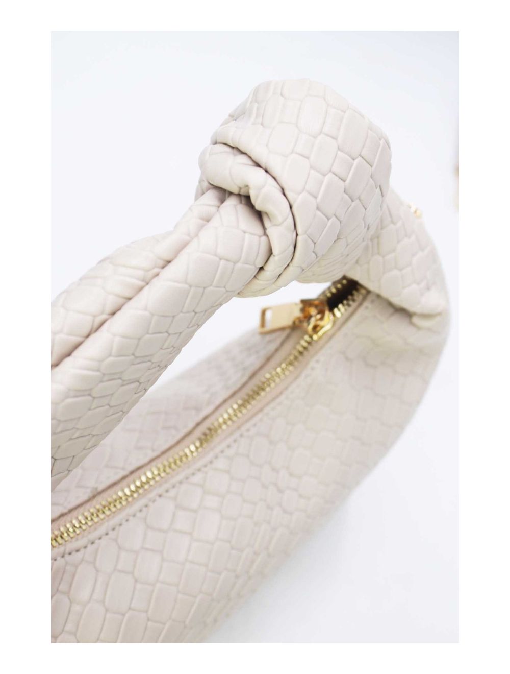 tom&eva Pochette Forme Crossant Effet Tissé 24P-6098 -Beige