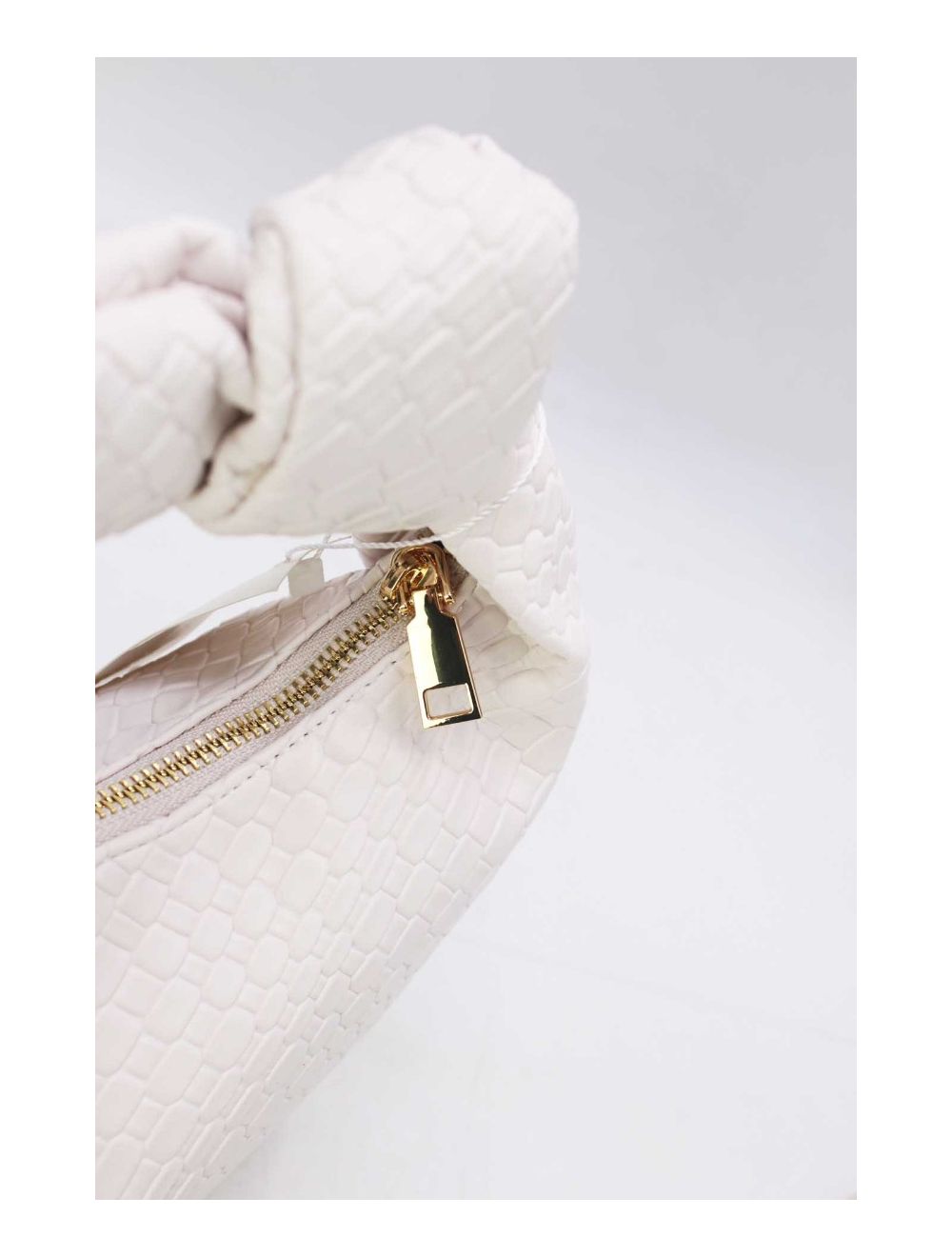 Tom&eva Pochette Forme Crossant Effet Tissé 24P-6098 -Blanc