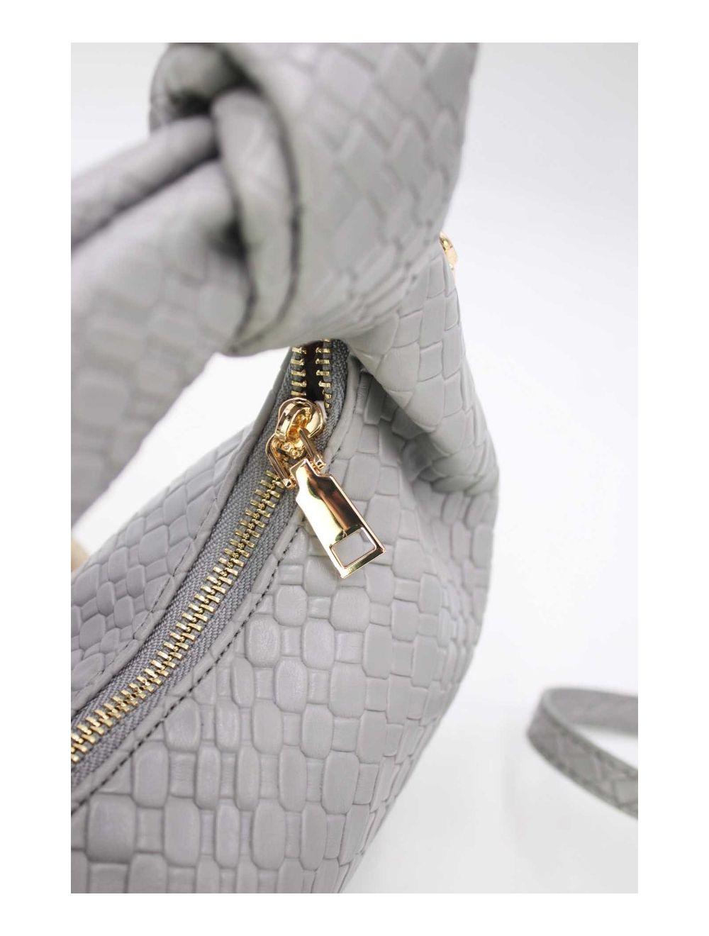 Tom&eva Pochette Forme Crossant Effet Tissé 24P-6098 -Gris