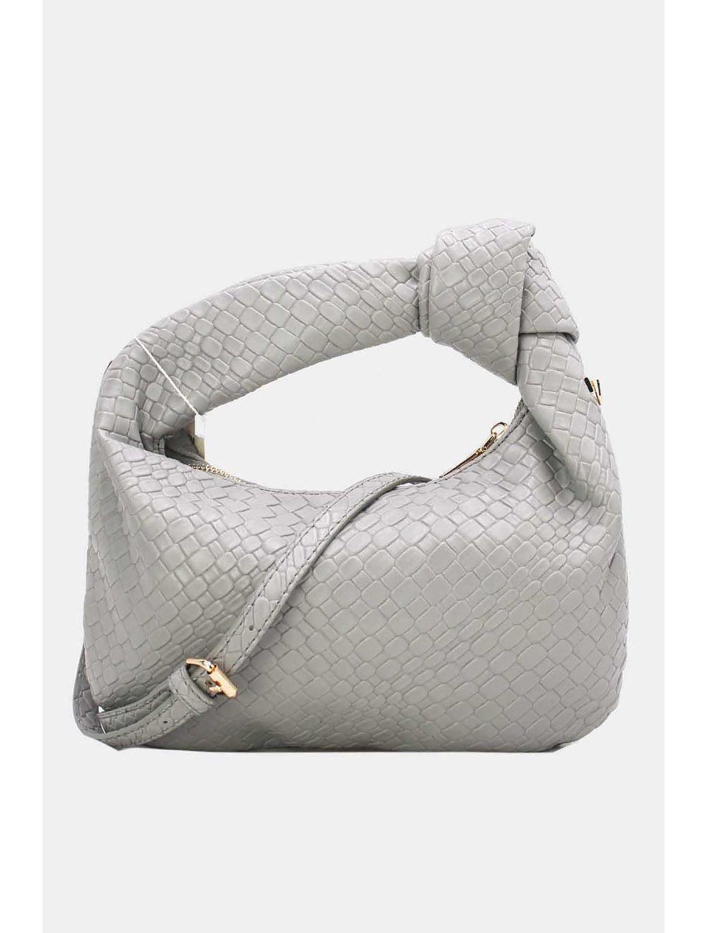 Tom&eva Pochette Forme Crossant Effet Tissé 24P-6098 -Gris
