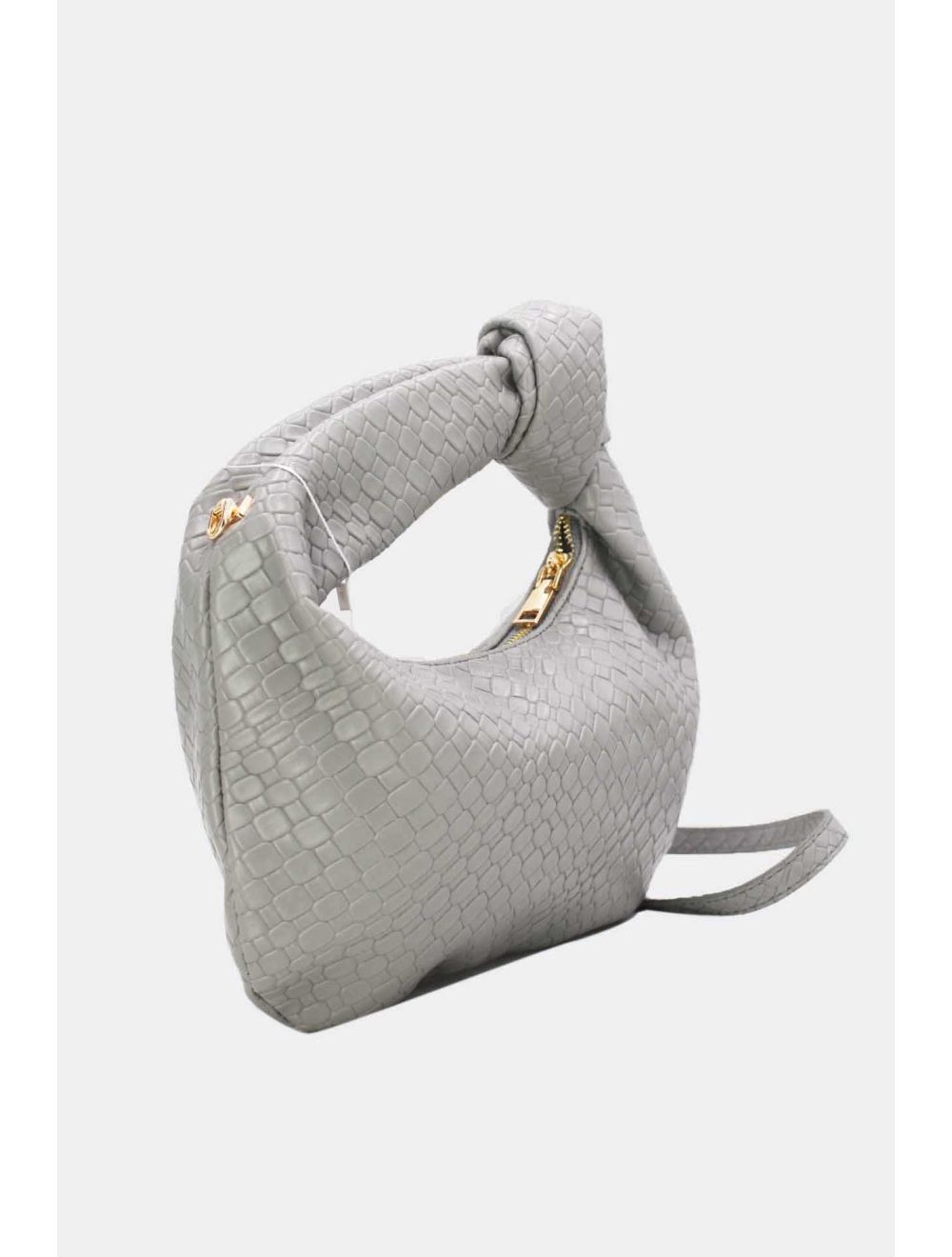 Tom&eva Pochette Forme Crossant Effet Tissé 24P-6098 -Gris