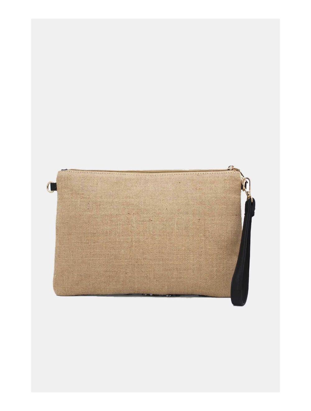 Tom&eva Pochette Paillettes Et Broderie 24P-5983-Noir