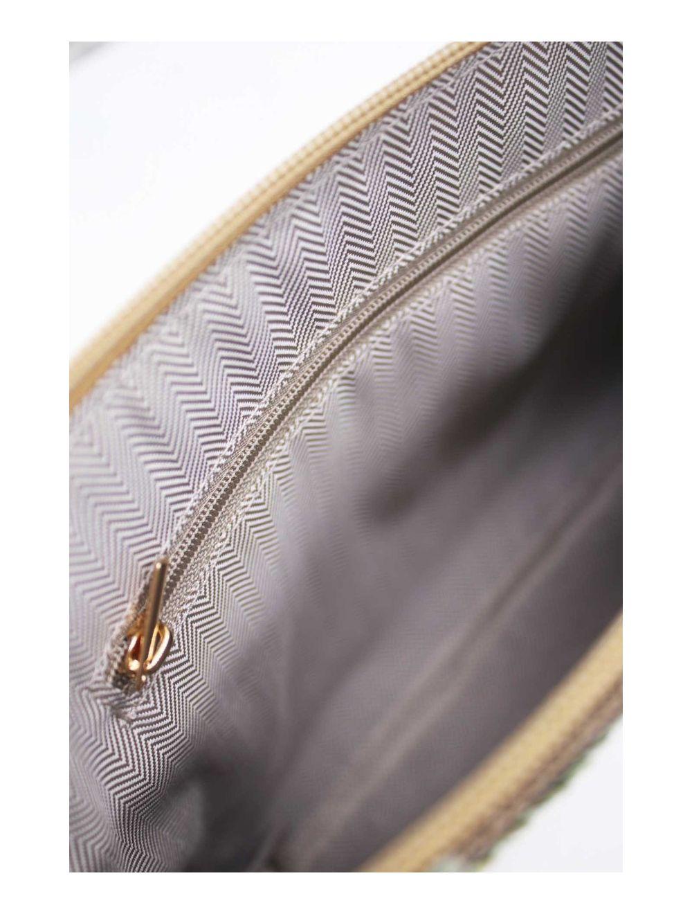 tom&eva Pochette Paillettes et Broderie 24P-5983-Vert