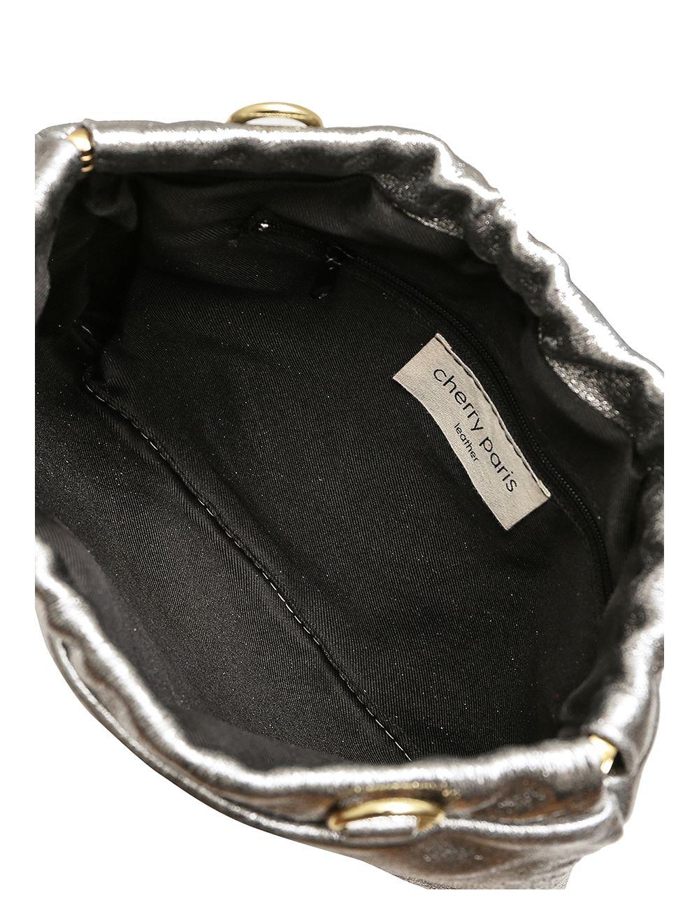 Tom&eva Pochette Porté Croisé En Croûte Cuir Vachette Suède Métal-JINANE METAL 4024B-Argent