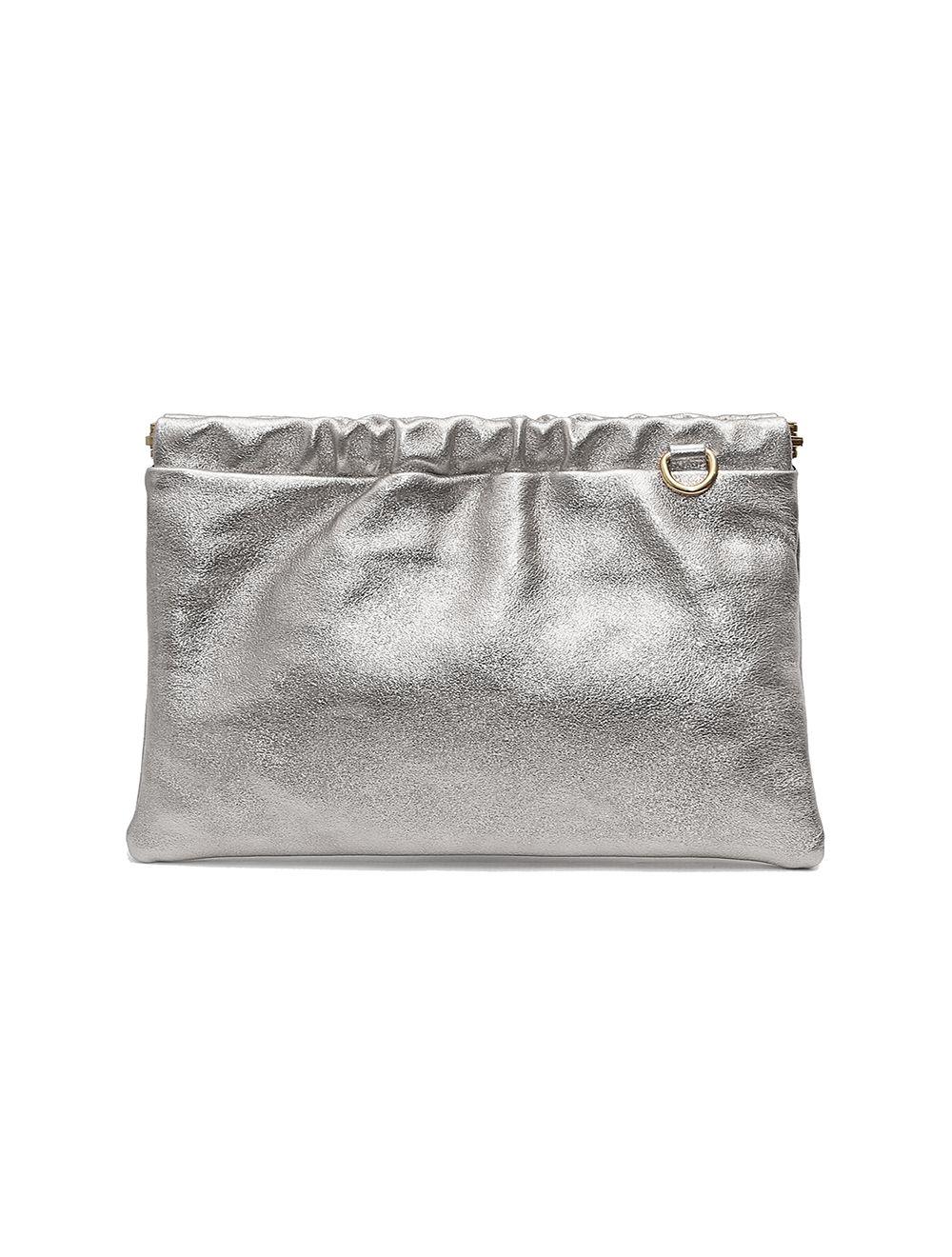 tom&eva Pochette Porté Croisé en Croûte Cuir Vachette Suède Métal-JINANE METAL 4024B-Argent