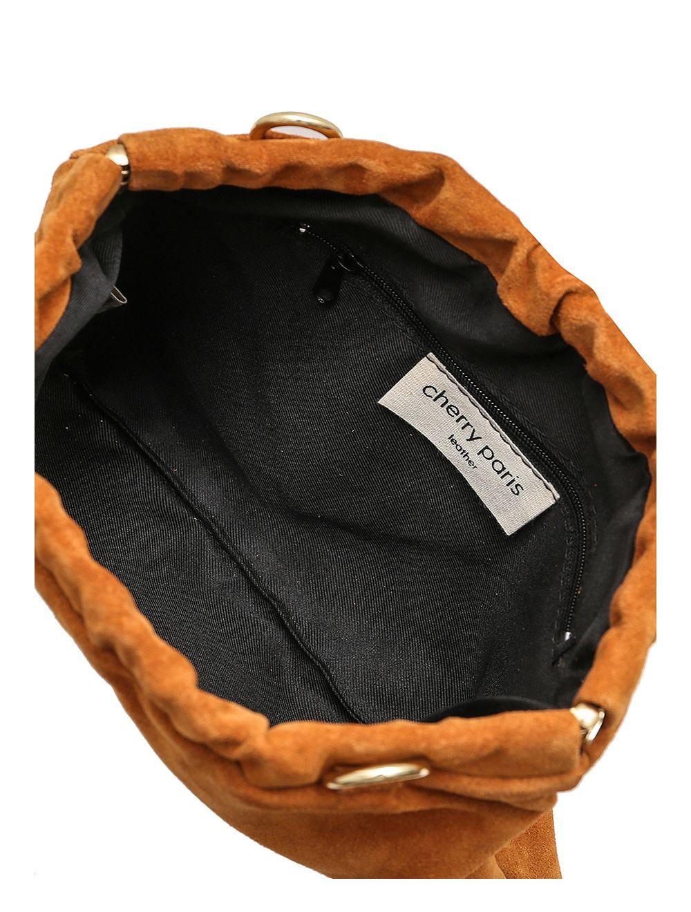 Tom&eva Pochette Porté Croisé En Croûte Cuir Vachette Suède-JINANE 4024-Camel