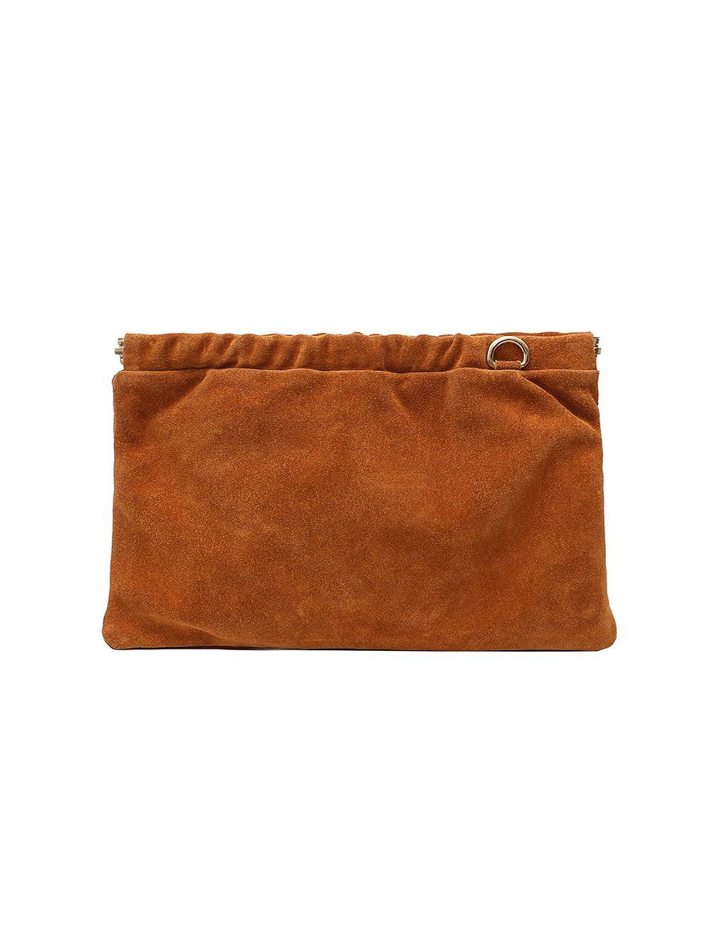 tom&eva Pochette Porté Croisé en Croûte Cuir Vachette Suède-JINANE 4024-Camel