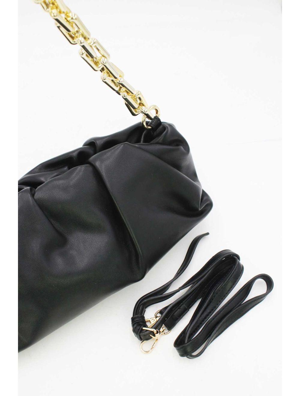 Tom&eva Pochette Pouch à Fronces Souple Double Bandoulière-20H-2980-Noir